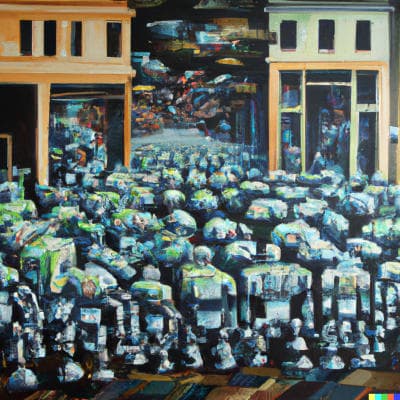 DDOS attack by robots art