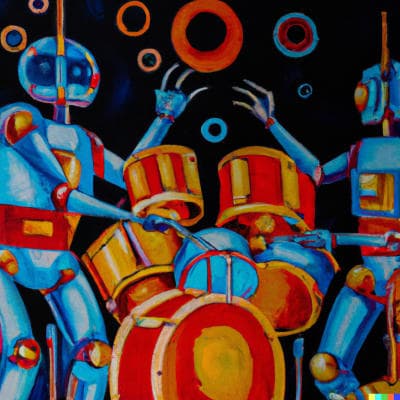Robots banging on drums