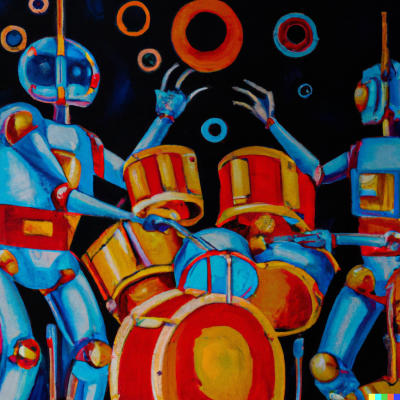 Robots banging on drums